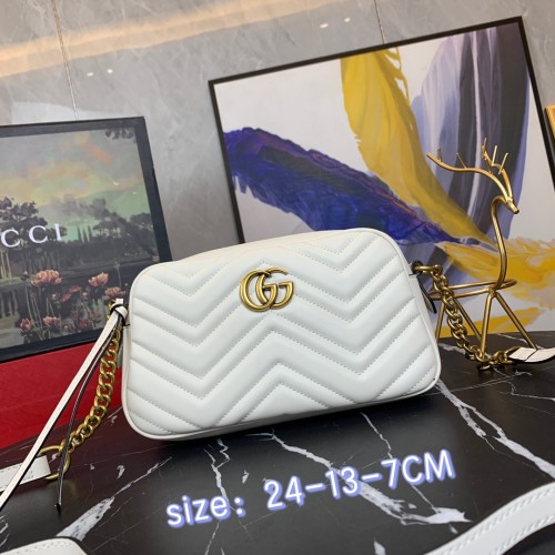 Gucci Double G 447632 Marmont Chain Crossbody Bag Size:24x13x7CM