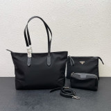 Prada New Fashion Three-piece set Chain Bag Shopping Bag Size: 38-33cm