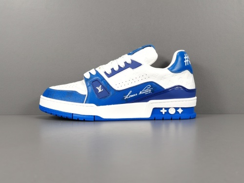 Louis Vuitton Trainer Unisex Grainy Cowhide Low Board Shoes Fashion Sneakers Shoes