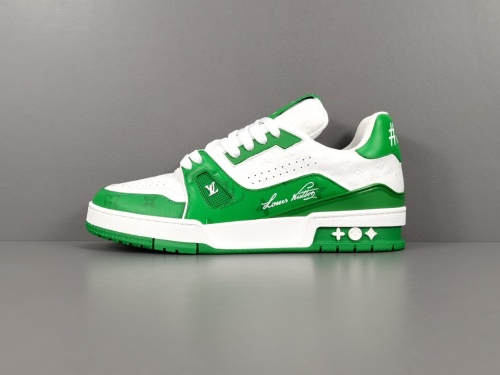 Louis Vuitton Trainer Unisex Grainy Cowhide Low Board Shoes Fashion Sneakers Shoes