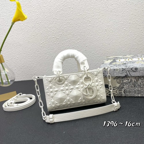 Dior Classical 1396 Leahter Women White Bag Sizes :16x10x5CM