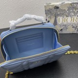 Dior Classical New Women 6009 Leahter Blue Bag Sizes:20×15×6cm