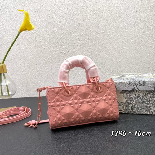 Dior Classical 1396 Leahter Women Pink Bag Sizes :16x10x5CM