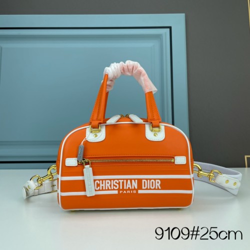 DIOR New Fashion 9109 Star Print Sports Orange Handbag Sizes: 25x13x16.5cm