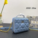 Dior Classical New Women 6009 Leahter Blue Bag Sizes:20×15×6cm