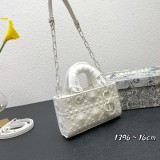 Dior Classical 1396 Leahter Women White Bag Sizes :16x10x5CM
