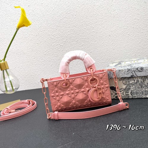 Dior Classical 1396 Leahter Women Pink Bag Sizes :16x10x5CM