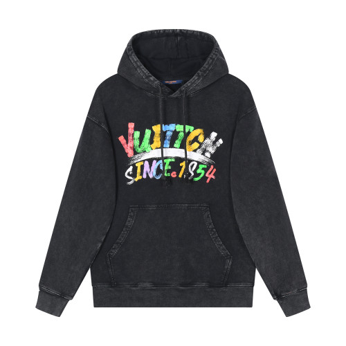 Louis Vuitton Vintage Classic Colorful Logo Graffiti Hoodies Cotton Logo Pullover Sweatshirt