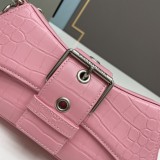 Balenciaga New Fashion 2289 Cowhide Chain Pink Handbag Sizes:29X13X4.8cm