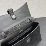 Balenciaga New Cowhide Chain Half Moon Hourglass Bag Grain Handbag Sizes:25.5x6x16cm