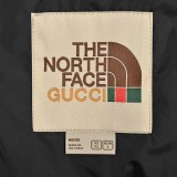Gucci & The North Face 1996 Nuptes Unisex Paper Cut Vintage Printing Down Jacket Black Green
