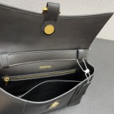 Balenciaga New Cowhide Chain Half Moon Hourglass Bag Black Handbag Sizes:25.5x6x16cm