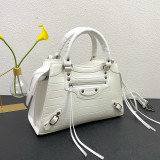 Balenciaga New Fashion Trapezoid Motorcycle White Bag Handbag Sizes:33x13x20cm