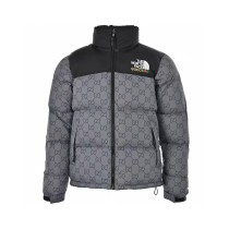 Gucci & The North Face 1996 Nuptes Unisex Paper Cut Vintage Printing Down Jacket Black Grey