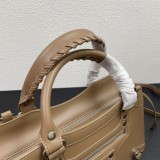 Balenciaga New Fashion Trapezoid Motorcycle Brown Bag Handbag Sizes:33x13x20cm