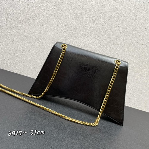Balenciaga New Fashion Hourglass Belt Handbag Black Small Bag Sizes:31cm