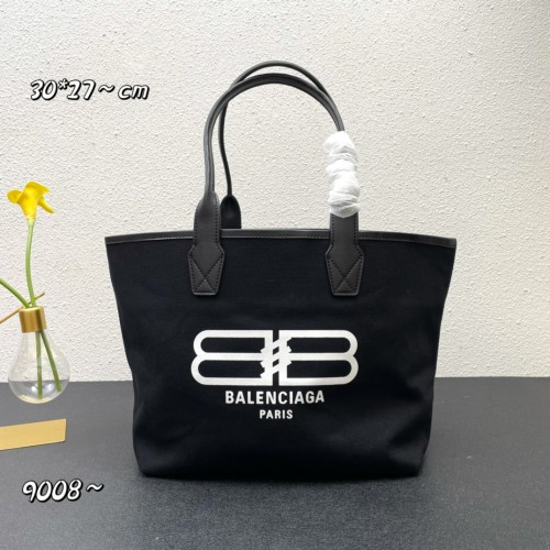 Balenciaga New Fashion Canvas BB Printed Tote Black Bag Handbag Sizes:45x16x27cm