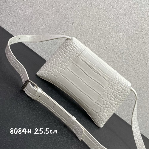 Balenciaga New Cowhide Chain Half Moon Hourglass Bag White Handbag Sizes:25.5x6x16cm