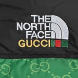 Gucci & The North Face 1996 Nuptes Unisex Paper Cut Vintage Printing Down Jacket Black Green