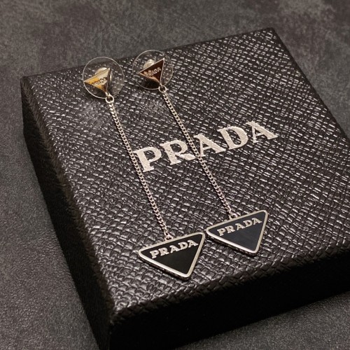 PRADA New Classic Fashion Stud Long Triangle Earrings