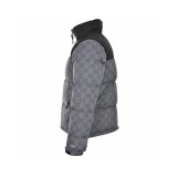 Gucci & The North Face 1996 Nuptes Unisex Paper Cut Vintage Printing Down Jacket Black Grey