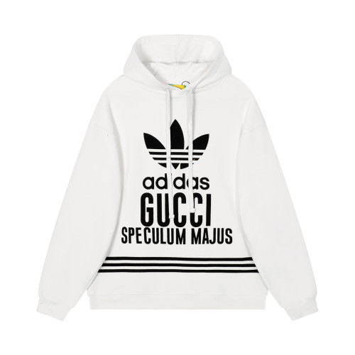 Gucci X Adidas Unisex Cotton Knit Cartoon Animal Print Pullover Logo Print Hoodies Sweatshirt