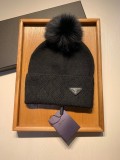Prada Unisex Fashion Double Wool Knit Hat