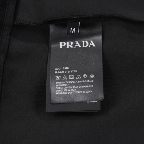 Prada Cotton Letter Embroidery Stitch Casual Trousers