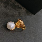 Versace Fashion New Medusa Head Pearls Ring