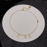 Dior New Classic Fashion Tassel-lettered Pearl Necklace