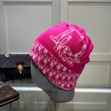Dior New Fashion Jacquard Cashmere Double Knit Hat