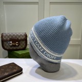 Dior New Fashion Jacquard Cashmere Double Knit Hat