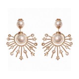 Dior Classic Fashion New Letters Pearl Pentagram Earrings
