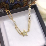 Dior Classic Fashion New Pearl Star Necklace
