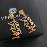 Versace New Beauty Head Maze Design Colour Diamonds Letters Earrings