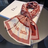 Dior New Fashion Classic Grid Double Sided Red Scarf Size:45*200cm