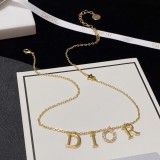 Dior New Classic Fashion Tassel-lettered Pearl Necklace