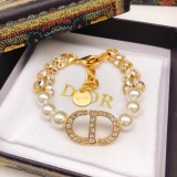 Dior Fashion New Horse Eyes Leaves Diamond Bracelet