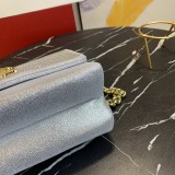 Versace New La Medusa Handbag Frosted Skin Hot Drill Silver Bag Size: 24*11*18CM