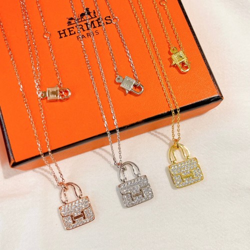 Hermes Classic H Full Diamond Bag Necklace