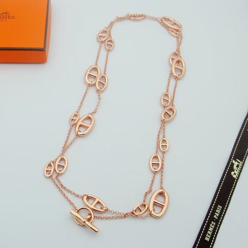 Hermes New Fashion Pig Snout Long Sweaters Necklace
