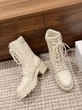 Dior Women Classic Diamond Short Boots Embroidered Boots Snow Boots