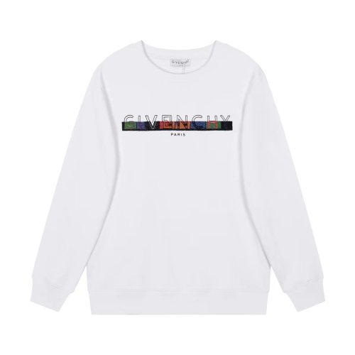 Givenchy Fashion Color Embroidered Logo Sweatshirt Unisex Cotton Pullover