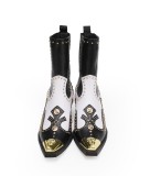Versace Fashion Women Motorcycle Boots Martin Boots Mid-Tube Ankle Boots Heel height 1.8'' Barrel Height 7.2''