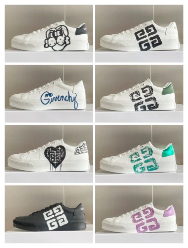 Givenchy Retro Unisex Low White Sneakers Casual 4G Graffiti Sneakers Shoes