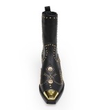 Versace Fashion Women Motorcycle Boots Martin Boots Mid-Tube Ankle Boots Heel height 1.8'' Barrel Height 7.2''