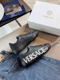 Versace Fashion Unisex Colorblock Hand-Painted Casual Shoes Catwalk Style Sneakers
