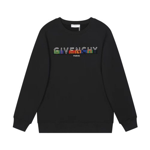 Givenchy Fashion Color Embroidered Logo Sweatshirt Unisex Cotton Pullover