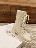 Dior Women Classic Diamond Short Boots Embroidered Boots Snow Boots