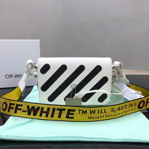 Off-White Striped One Shoulder Crossbody Phone White Bag Size:18x12x5cm
